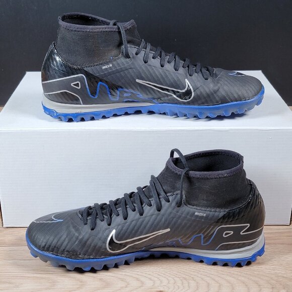 Nike Zoom Mercurial Superfly 9 Academy TF Soccer Shoes Mens 7 Black DJ5629-040 - Picture 2 of 9